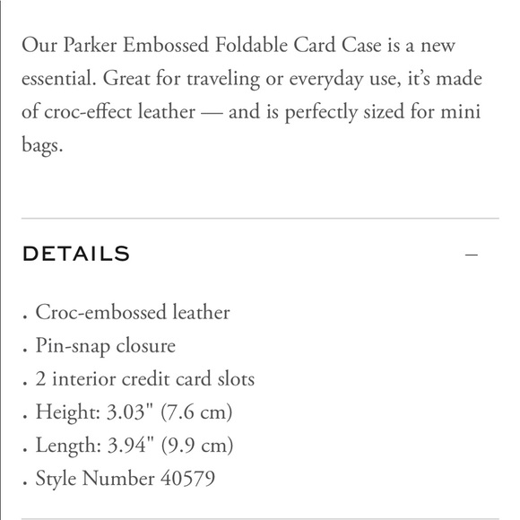 Tory Burch Parker Embossed Foldable Card Case - Picture 9 of 9